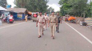 पाकुड़िया में ईद-ए-मिलाद पर पुलिस का फ्लैग मार्च