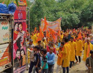 हनुमान जी की प्राण प्रतिष्ठा को ले निकली गयी कलश यात्रा