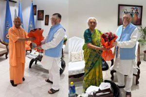 उत्तर प्रदेश पहुंचे राज्यपाल संतोष गंगवार, सीएम योगी आदित्यनाथ और राज्यपाल से की मुलाकात