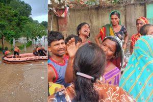 गयाजी में फल्गु नदी ने मचाई तबाही, तेज बहाव में बहे पिता-पुत्र, 18 लोगों का रेस्क्यू