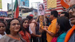 Deoghar News : भोगनाडीह की घटना के विरोध में भाजपाइयों ने सीएम का पुतला फूंका