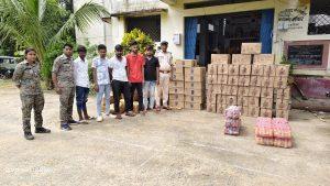 पुलिस ने 697.32 लीटर विदेशी शराब की बरामद, दो स्कॉर्पियो व पिकअप वाहन जब्त