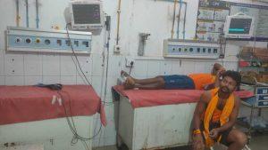 सड़क दुर्घटना में हाजीपुर के दो कांवरिये घायल, भर्ती