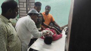 सड़क दुर्घटना में बाइक सवार घायल, रेफर