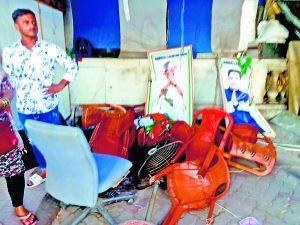 हॉकर्स यूनियन के कार्यालय में तोड़फोड़ का आरोप